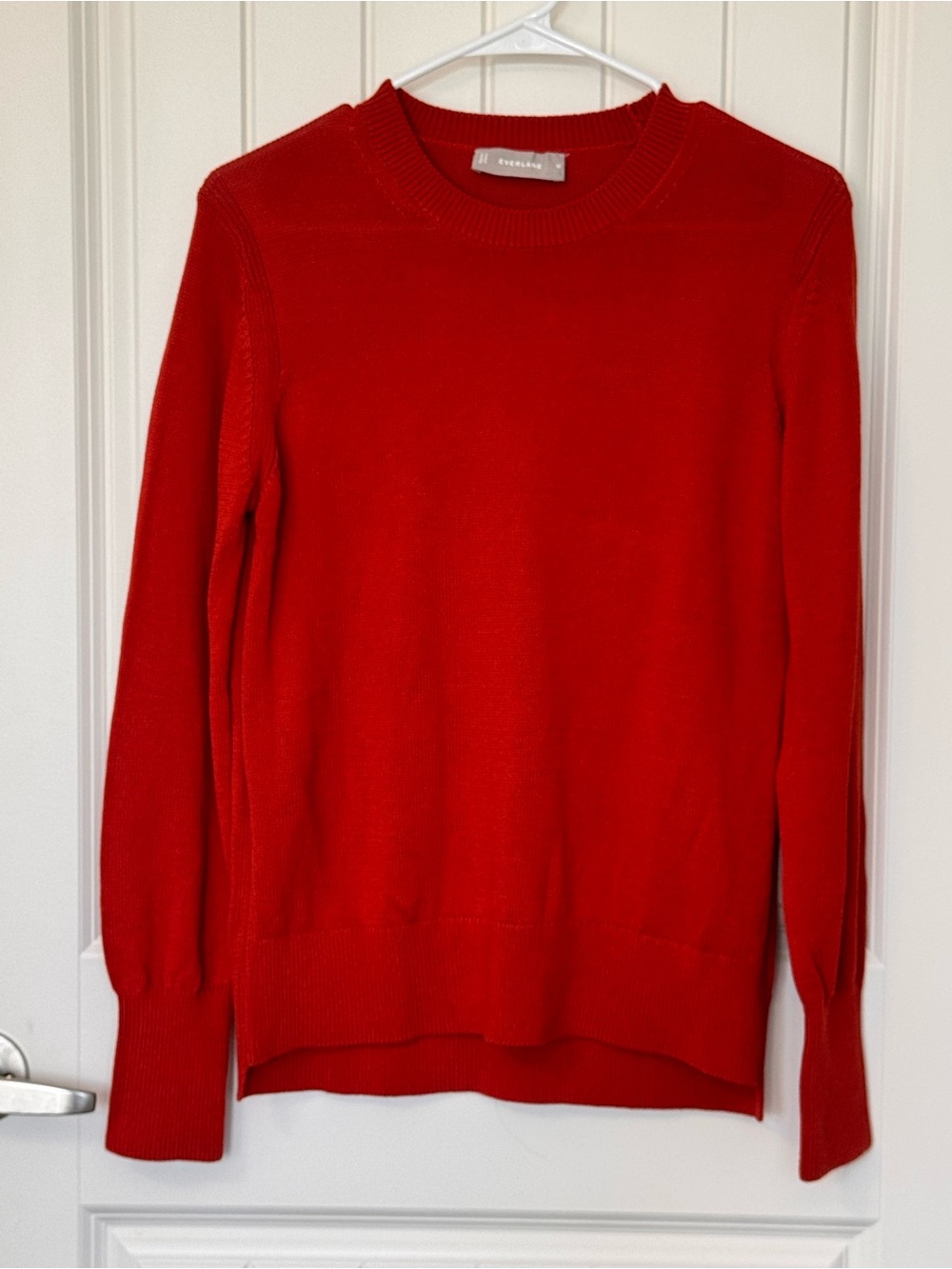 Everlane Red Cotton Crewneck Sweater Size Medium